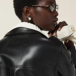 Black Nappa Leather Jacket | Miu Miu