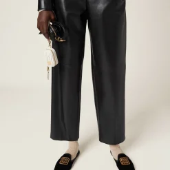 Black Nappa Leather Pants | Miu Miu