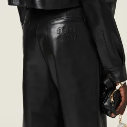 Black Nappa Leather Pants | Miu Miu