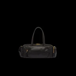 Black Nappa Leather Pocket Top-handle Bag | Miu Miu