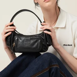 Black Nappa Leather Pocket Bag | Miu Miu