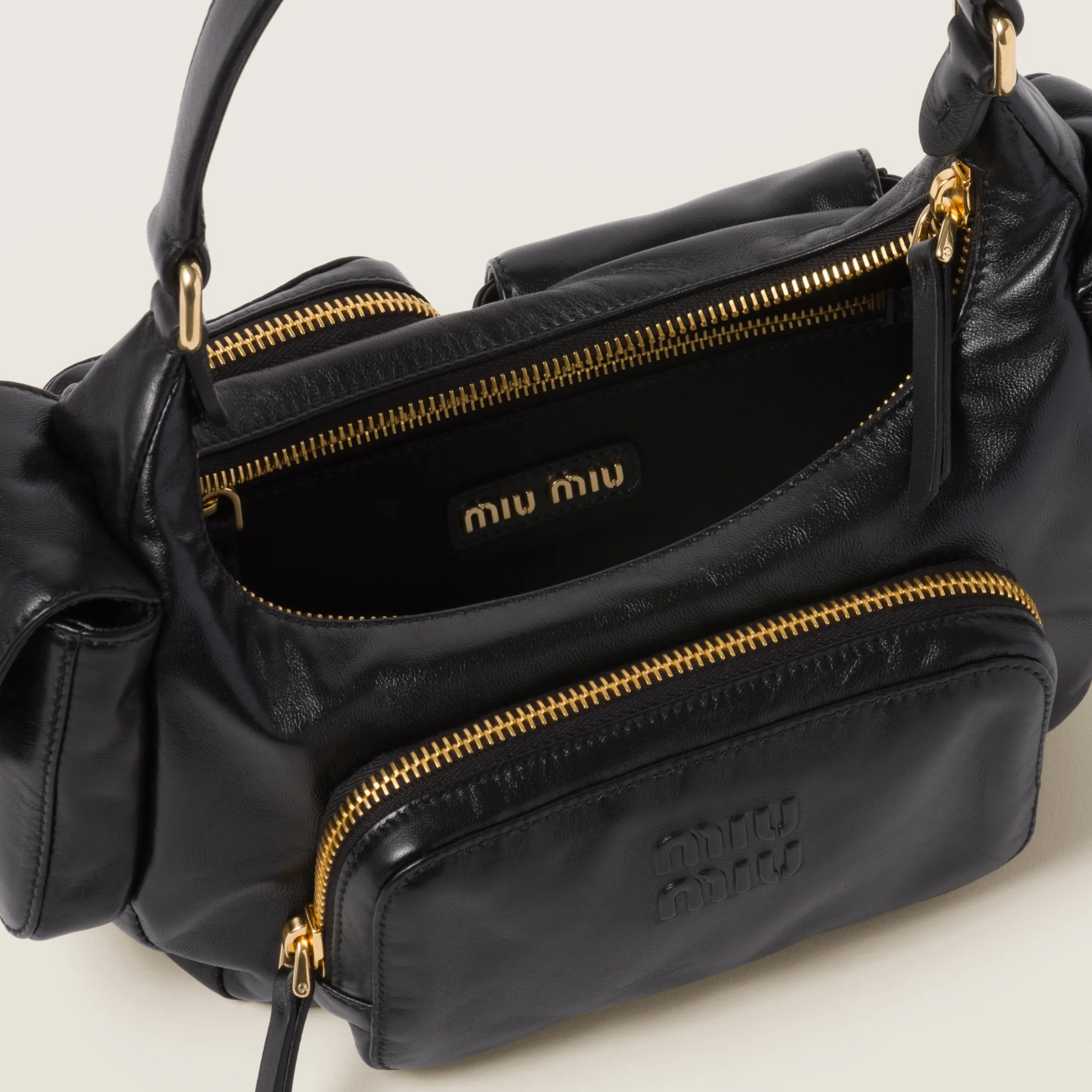 Black Nappa Leather Pocket Bag | Miu Miu