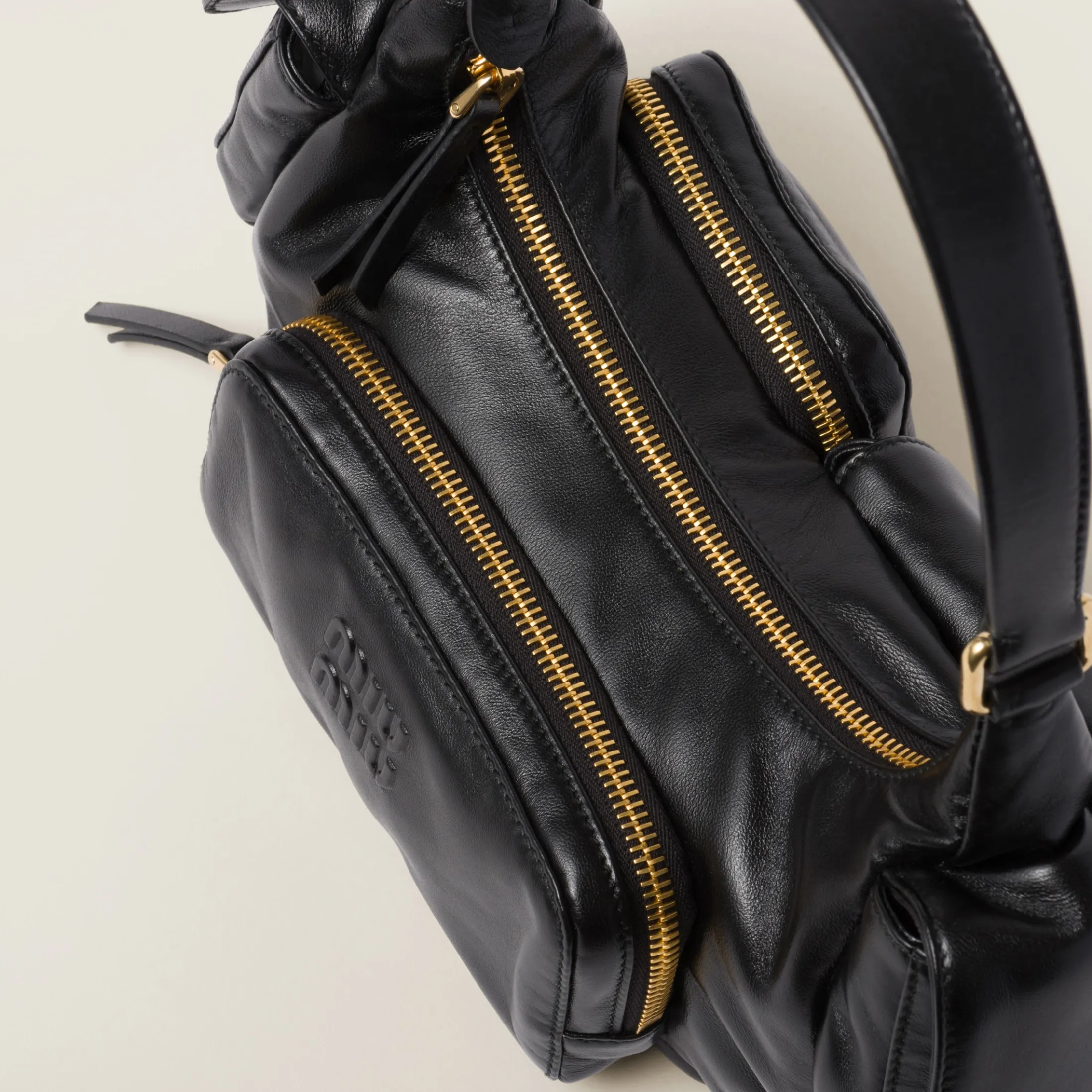 Black Nappa Leather Pocket Bag | Miu Miu