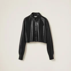 Black Nappa Leather Shirt | Miu Miu