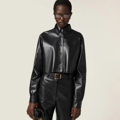 Black Nappa Leather Shirt | Miu Miu