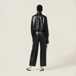Black Nappa Leather Shirt | Miu Miu