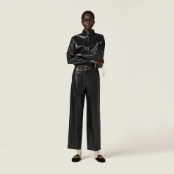 Black Nappa Leather Shirt | Miu Miu