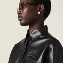 Black Nappa Leather Shirt | Miu Miu