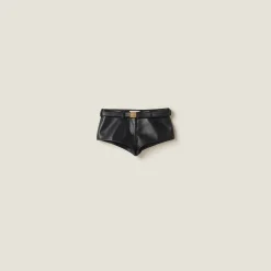 Black Nappa Leather Shorts | Miu Miu