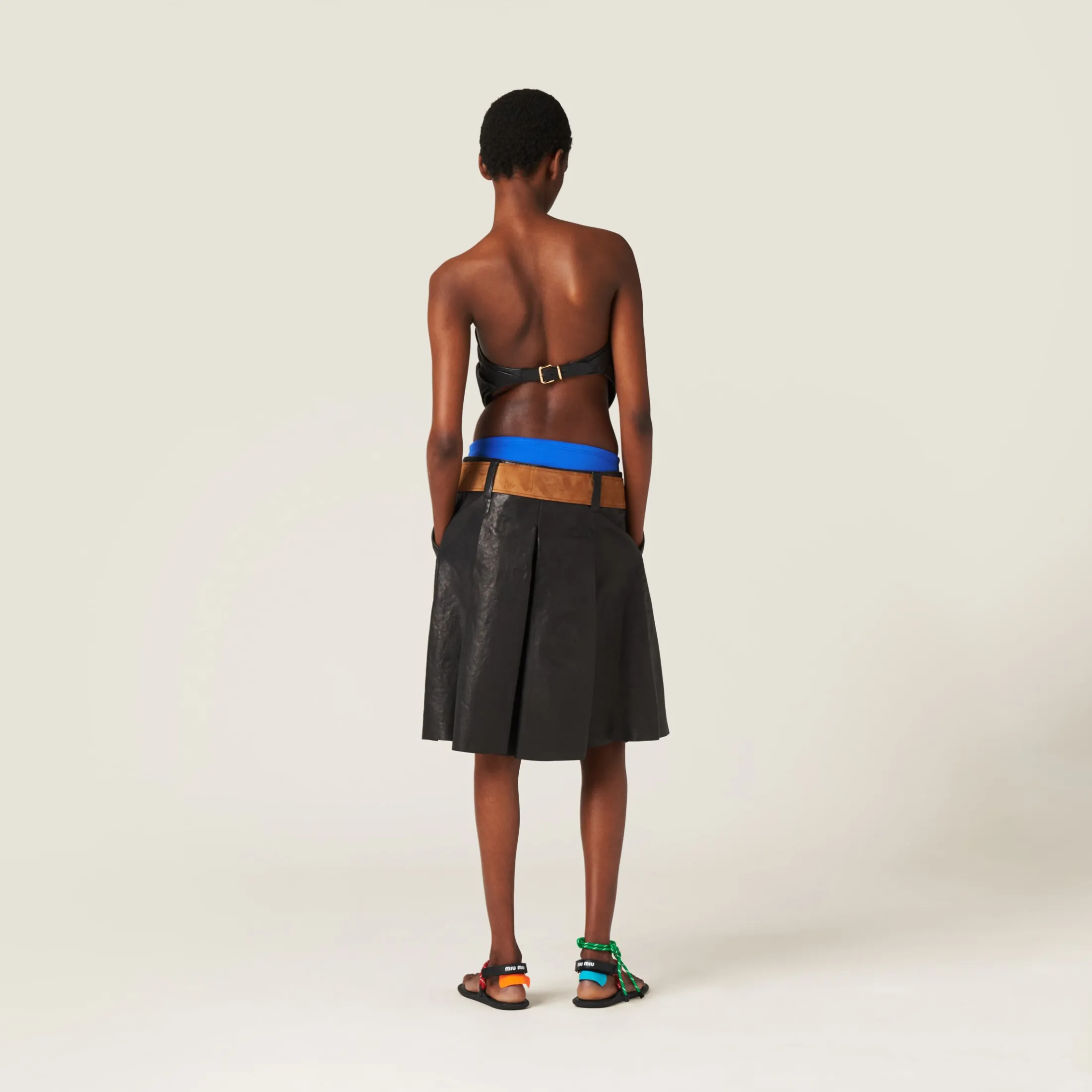 Black Nappa Leather Skirt | Miu Miu