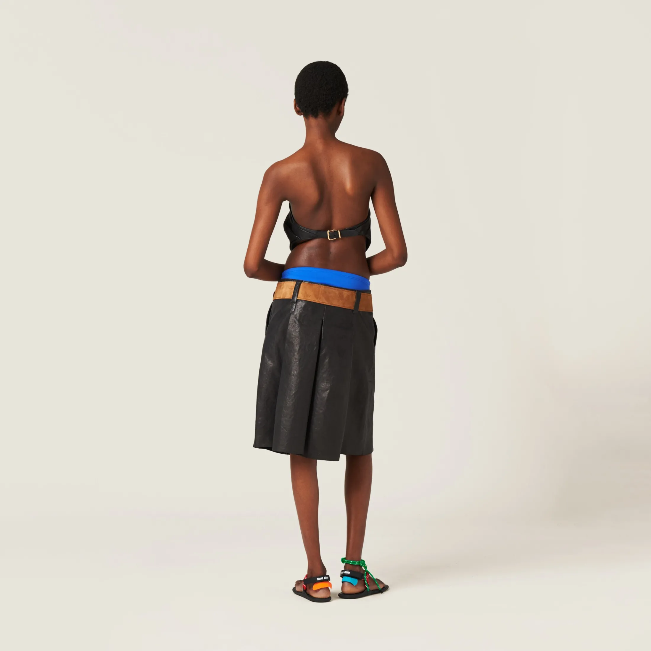 Black Nappa Leather Top | Miu Miu