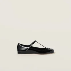 Black Patent Leather Ballerinas | Miu Miu
