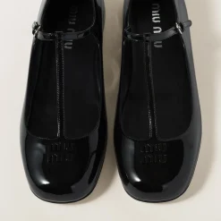 Black Patent Leather Ballerinas | Miu Miu