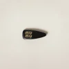 Black Patent Leather Hair Clip | Miu Miu