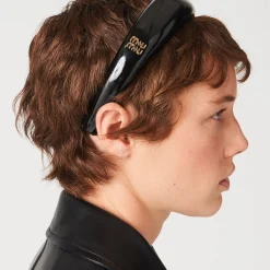 Black Patent Leather Headband | Miu Miu