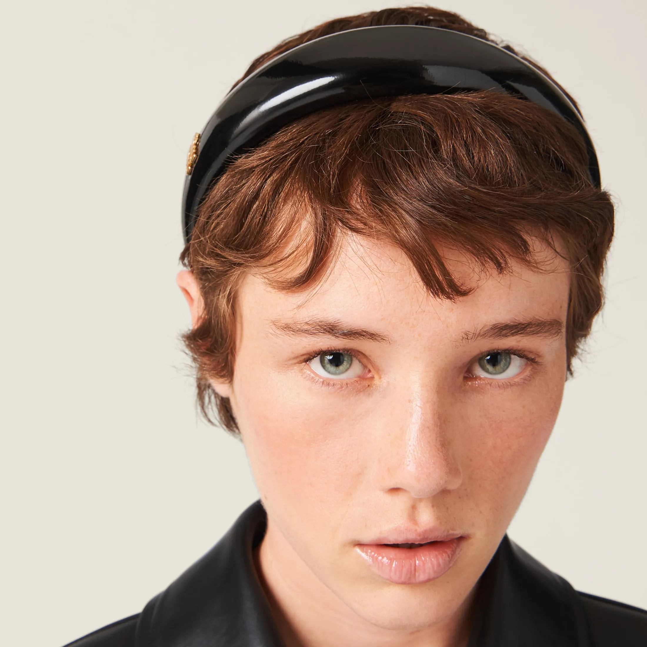 Black Patent Leather Headband | Miu Miu