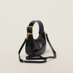 Black Patent Leather Hobo Bag | Miu Miu