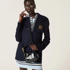 Black Patent Leather Hobo Bag | Miu Miu