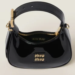 Black Patent Leather Hobo Bag | Miu Miu