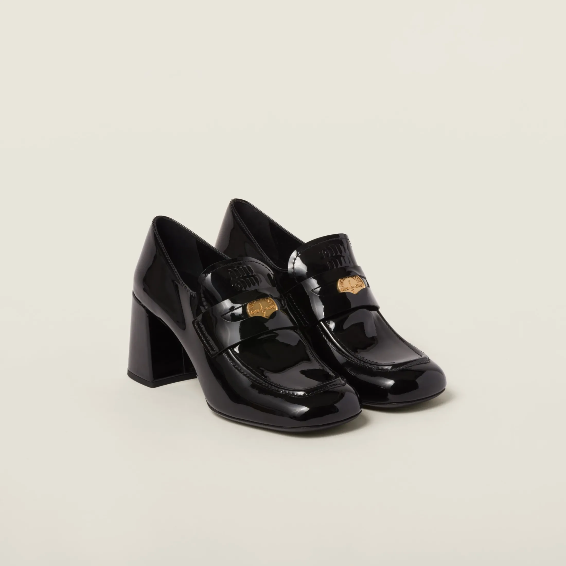 Black Patent Leather Loafers | Miu Miu