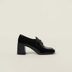 Black Patent Leather Loafers | Miu Miu