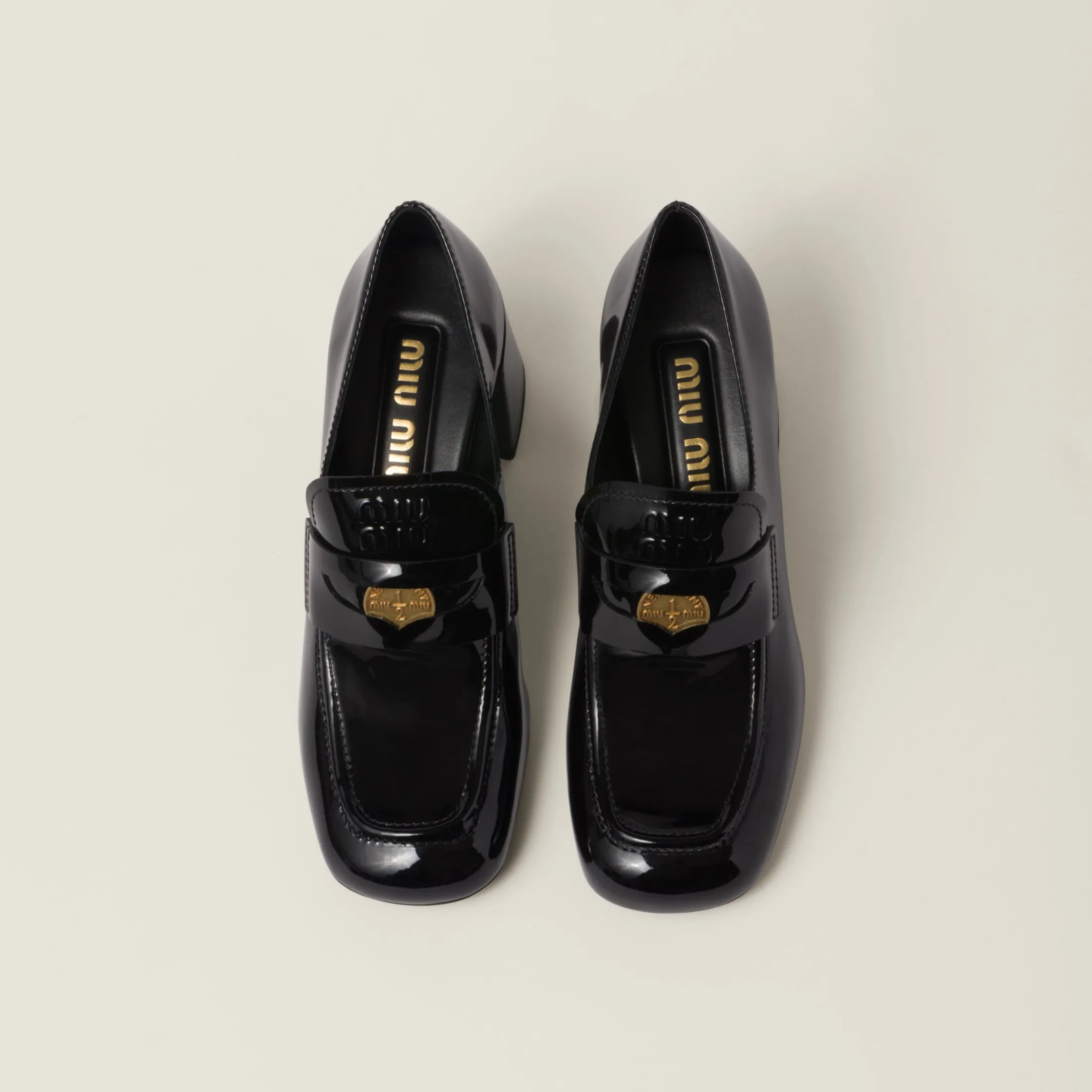 Black Patent Leather Loafers | Miu Miu