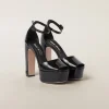 Black Patent Leather Platform Sandals | Miu Miu