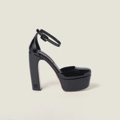 Black Patent Leather Platform Pumps | Miu Miu