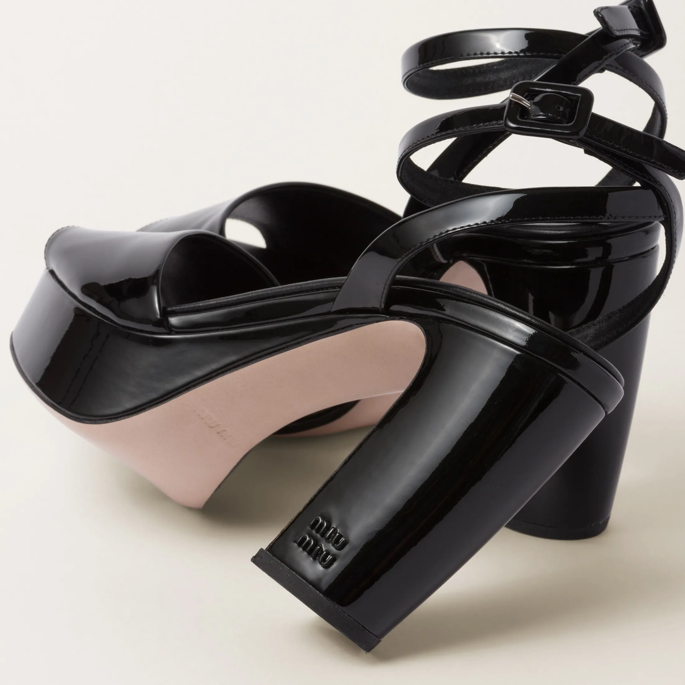 Black Patent Leather Platform Sandals | Miu Miu