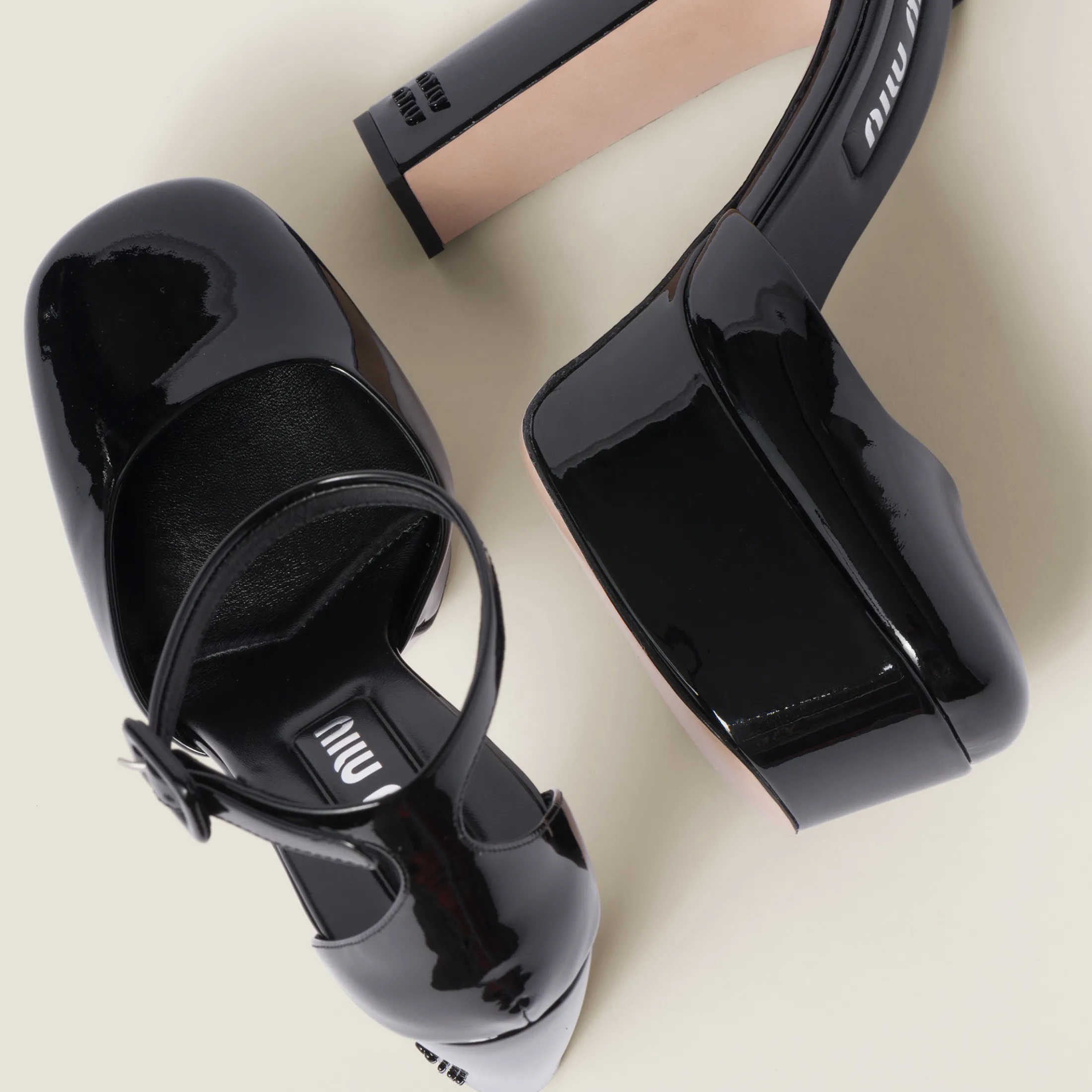 Black Patent Leather Platform Pumps | Miu Miu