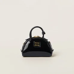 Black Patent Leather Top-handle Bag | Miu Miu