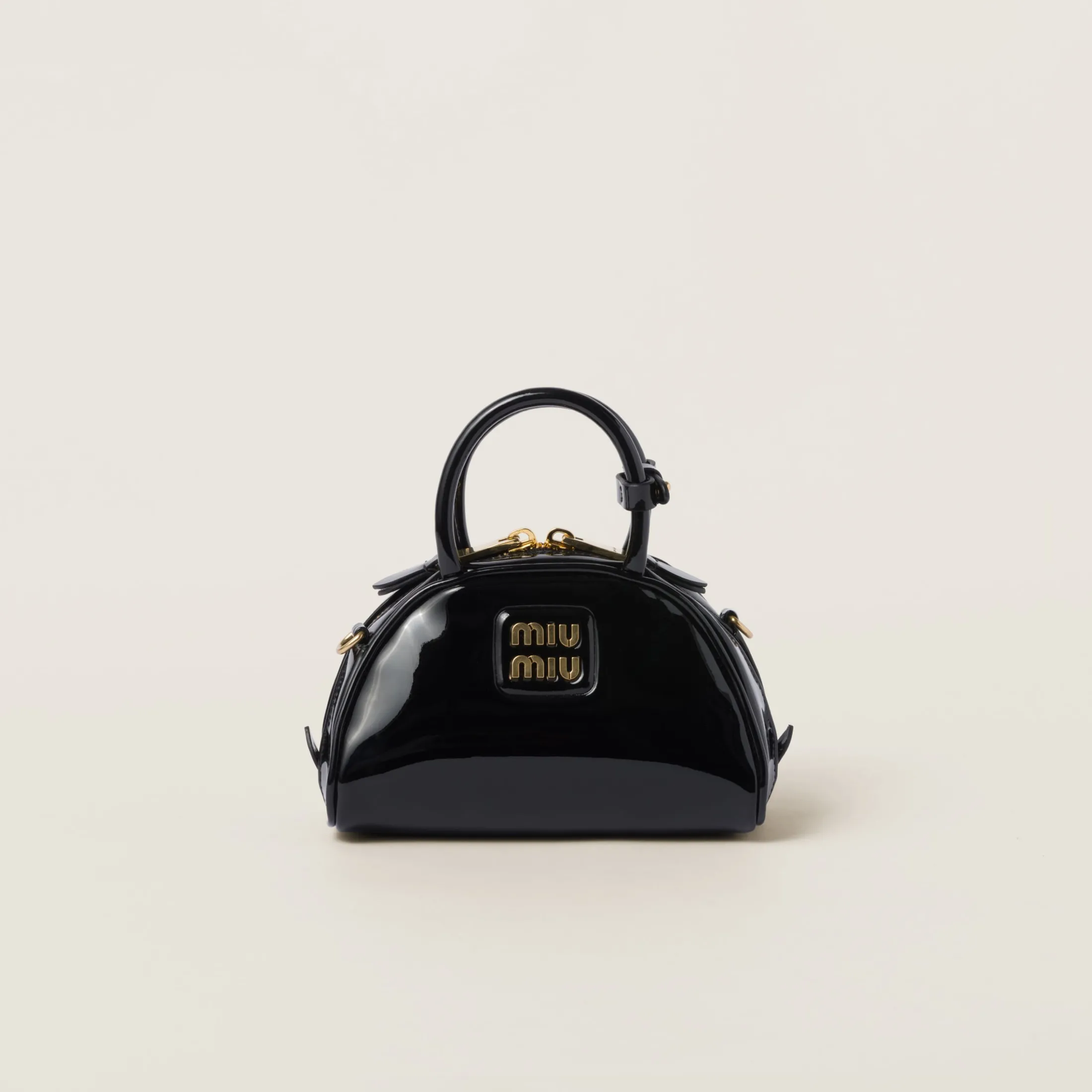 Black Patent Leather Top-handle Bag | Miu Miu