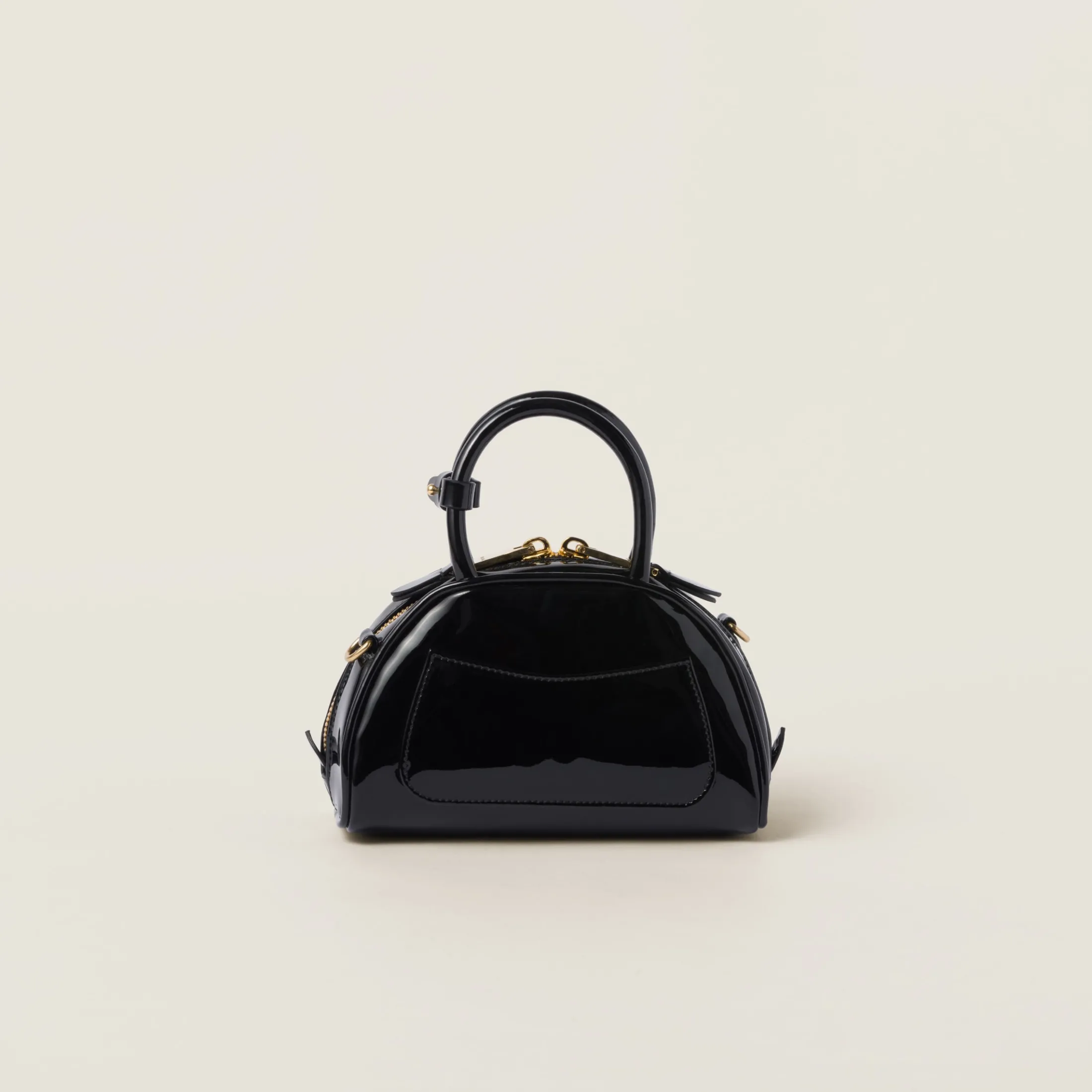 Black Patent Leather Top-handle Bag | Miu Miu