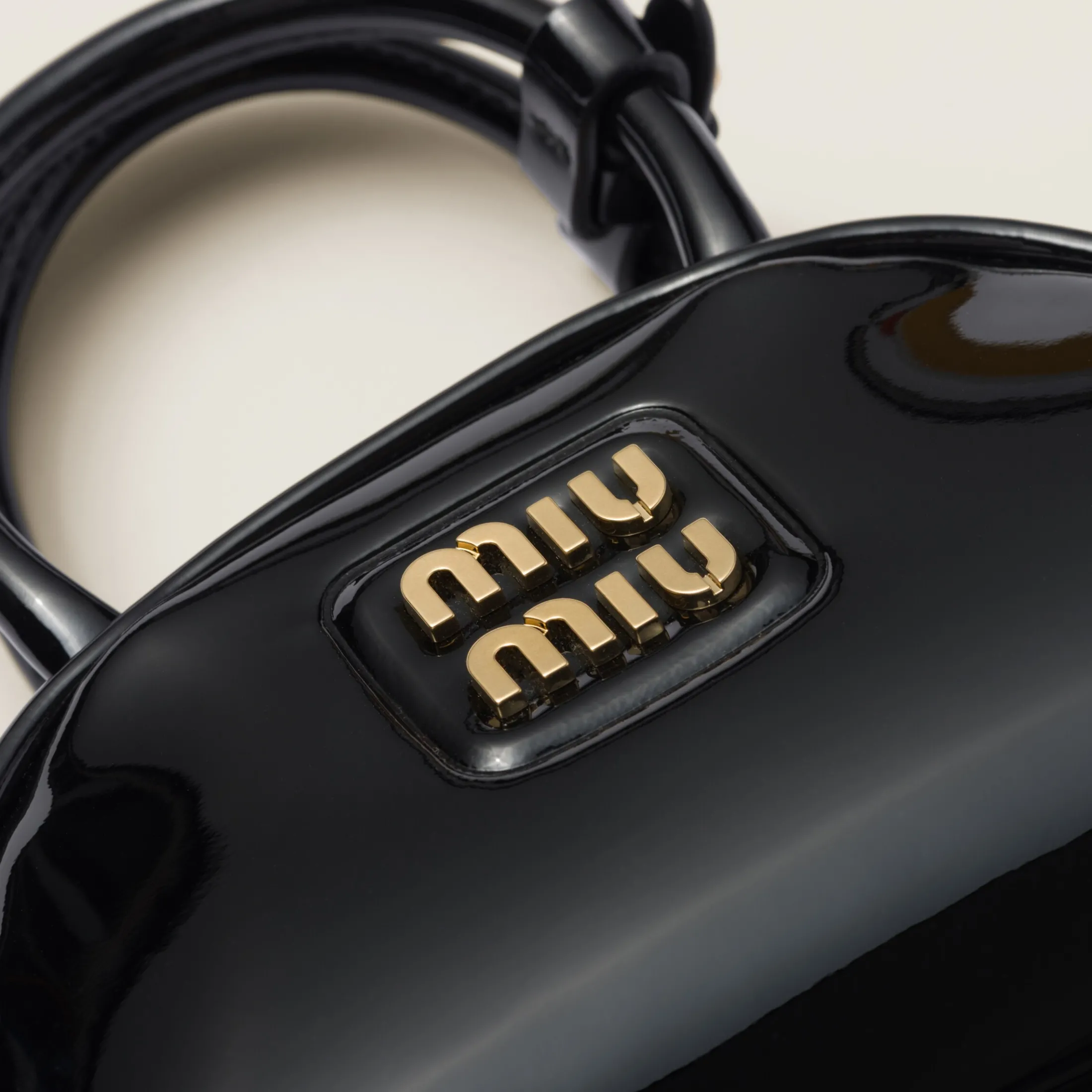 Black Patent Leather Top-handle Bag | Miu Miu