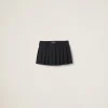 Black Pleated Pinstripe Skirt | Miu Miu