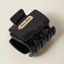 Black Plexiglas Clip | Miu Miu