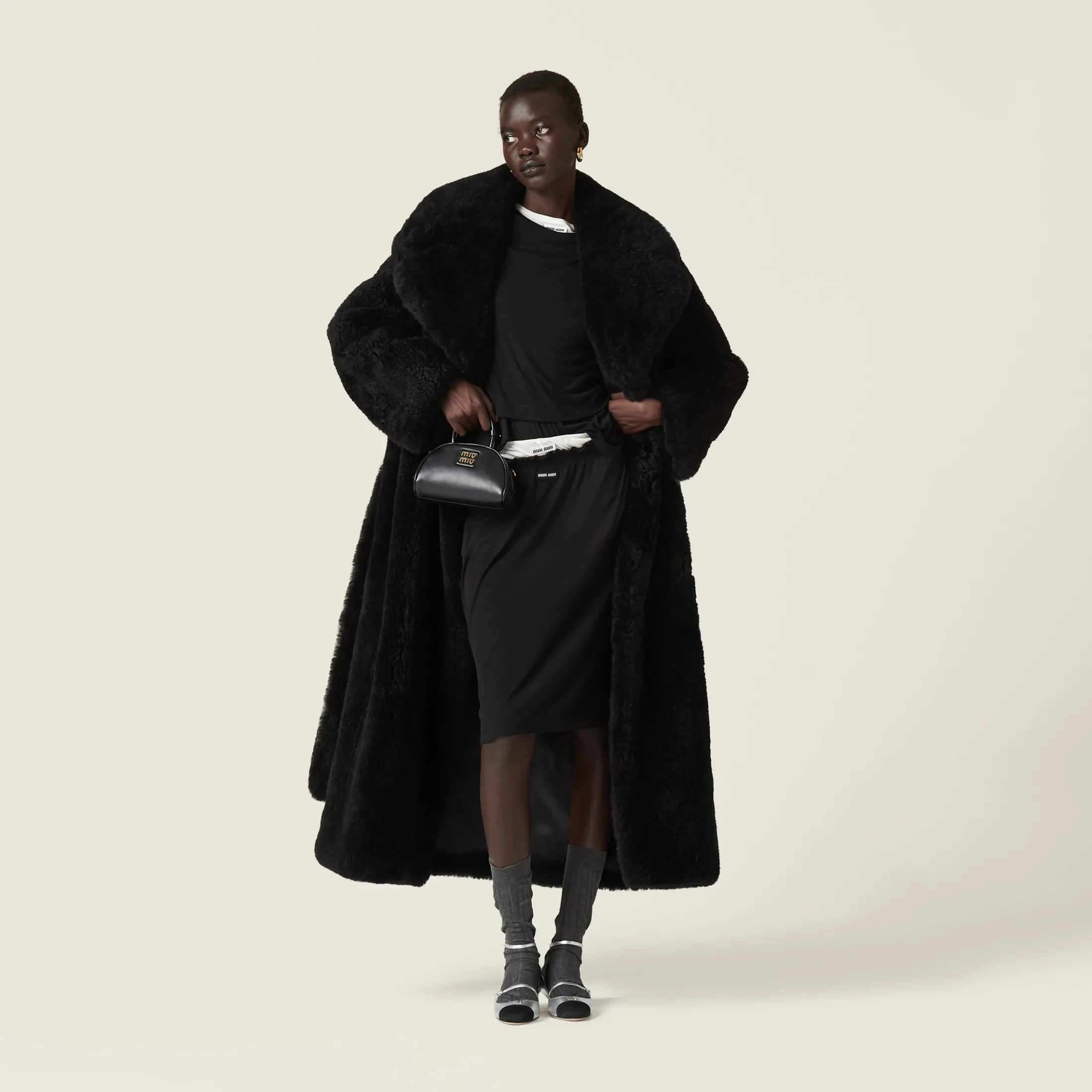 Black Ribbed Jersey Skirt | Miu Miu