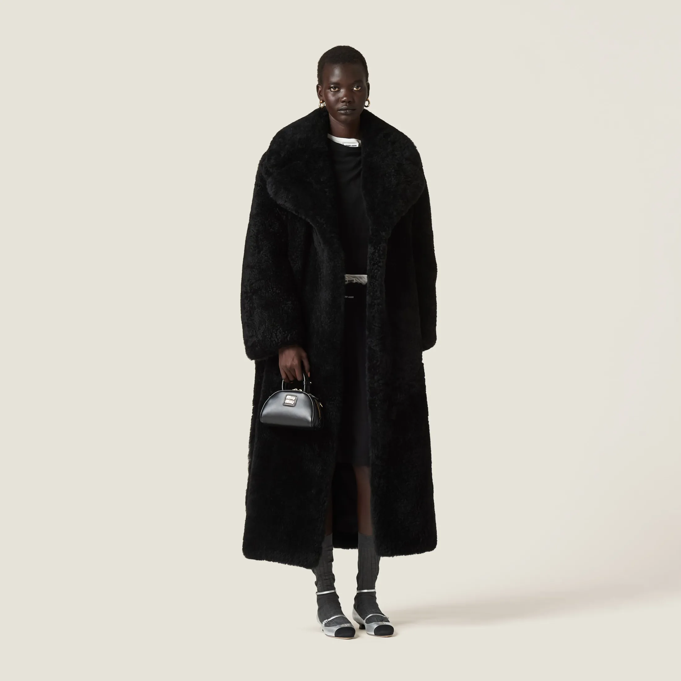 Black Ribbed Jersey T-shirt | Miu Miu