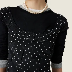 Black Ribbed Knit Jersey Dress | Miu Miu