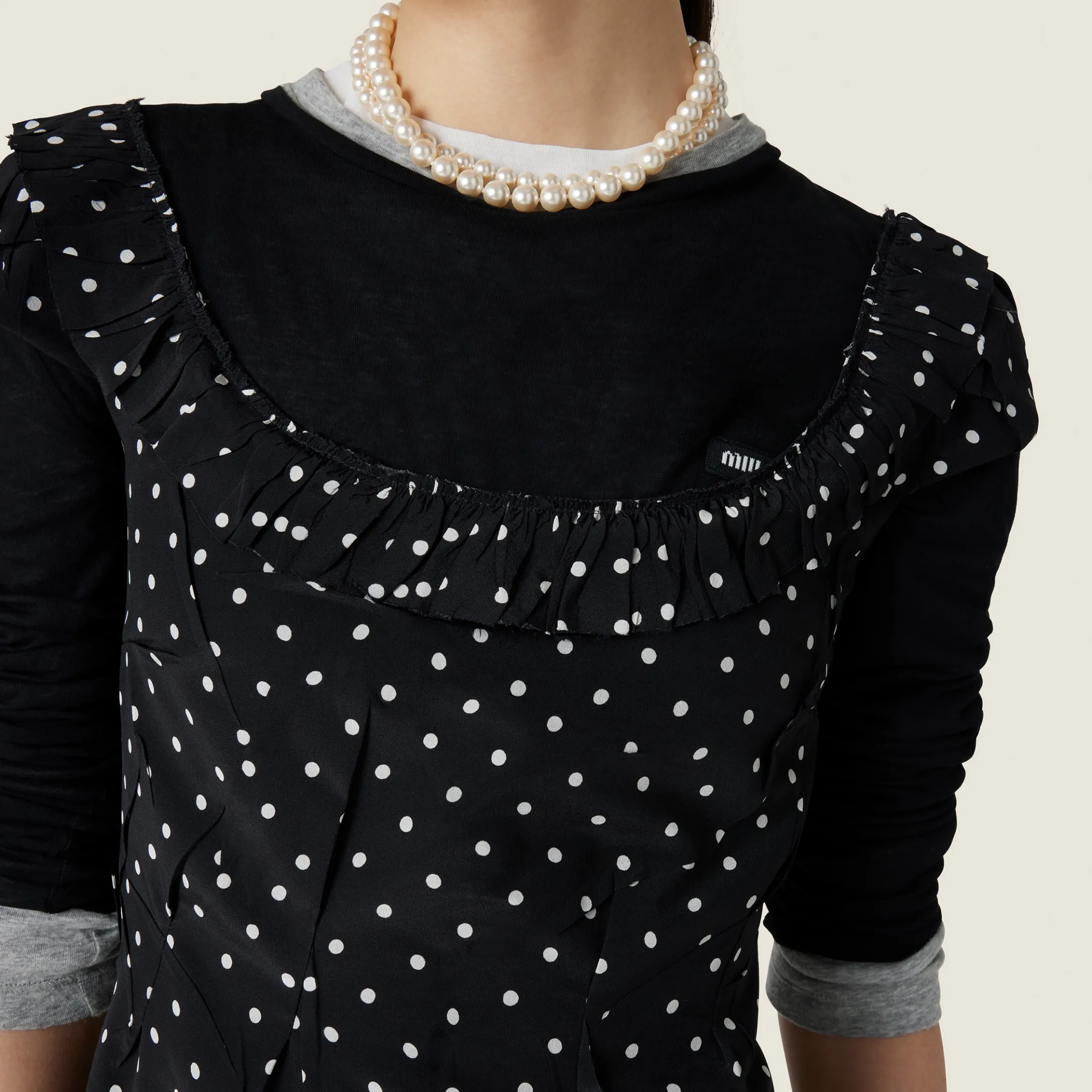 Black Ribbed Knit Jersey Dress | Miu Miu