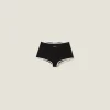 Black Ribbed Knit Panties With Logo | Miu Miu