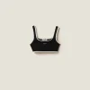 Black Ribbed Knit Top | Miu Miu