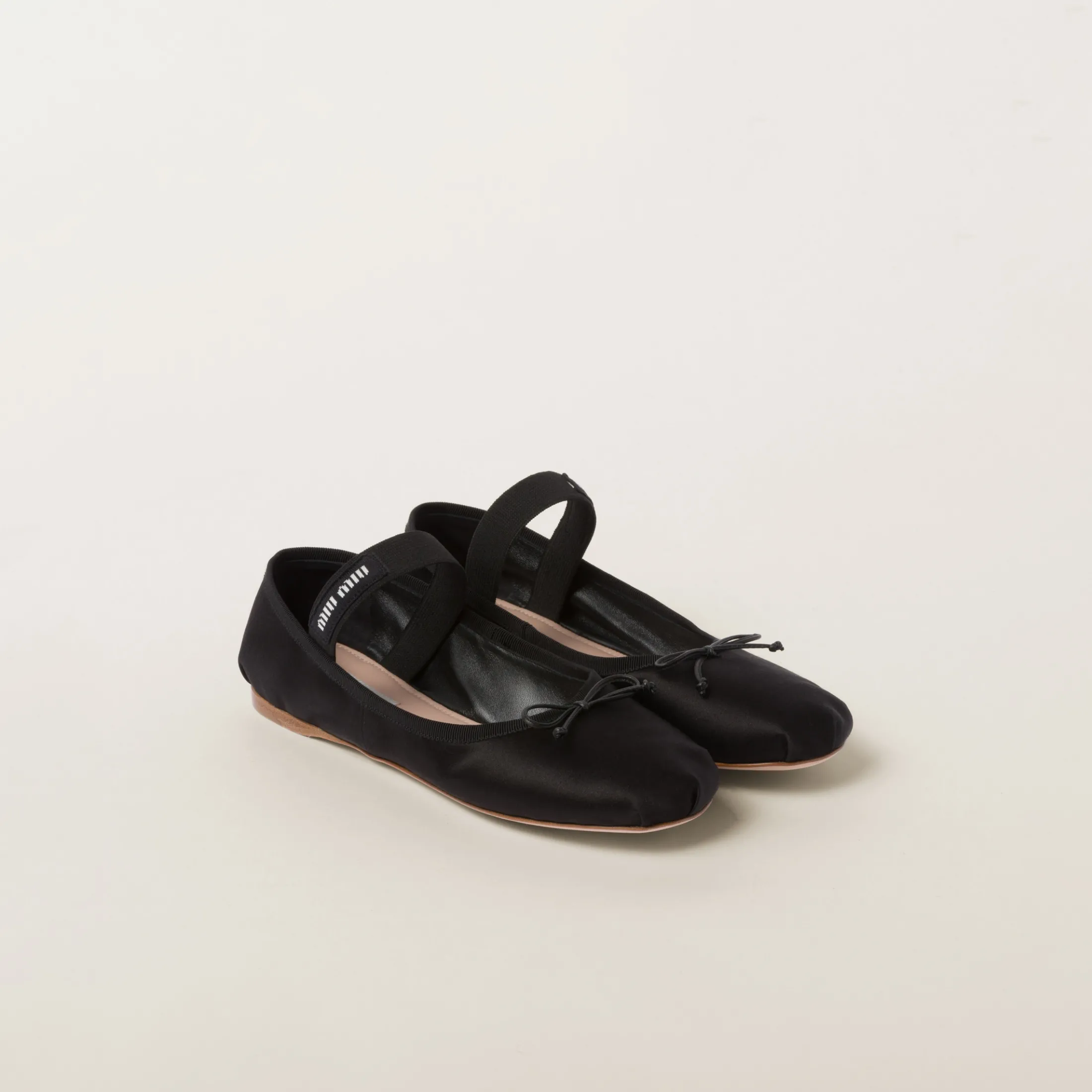 Black Satin Ballerinas | Miu Miu
