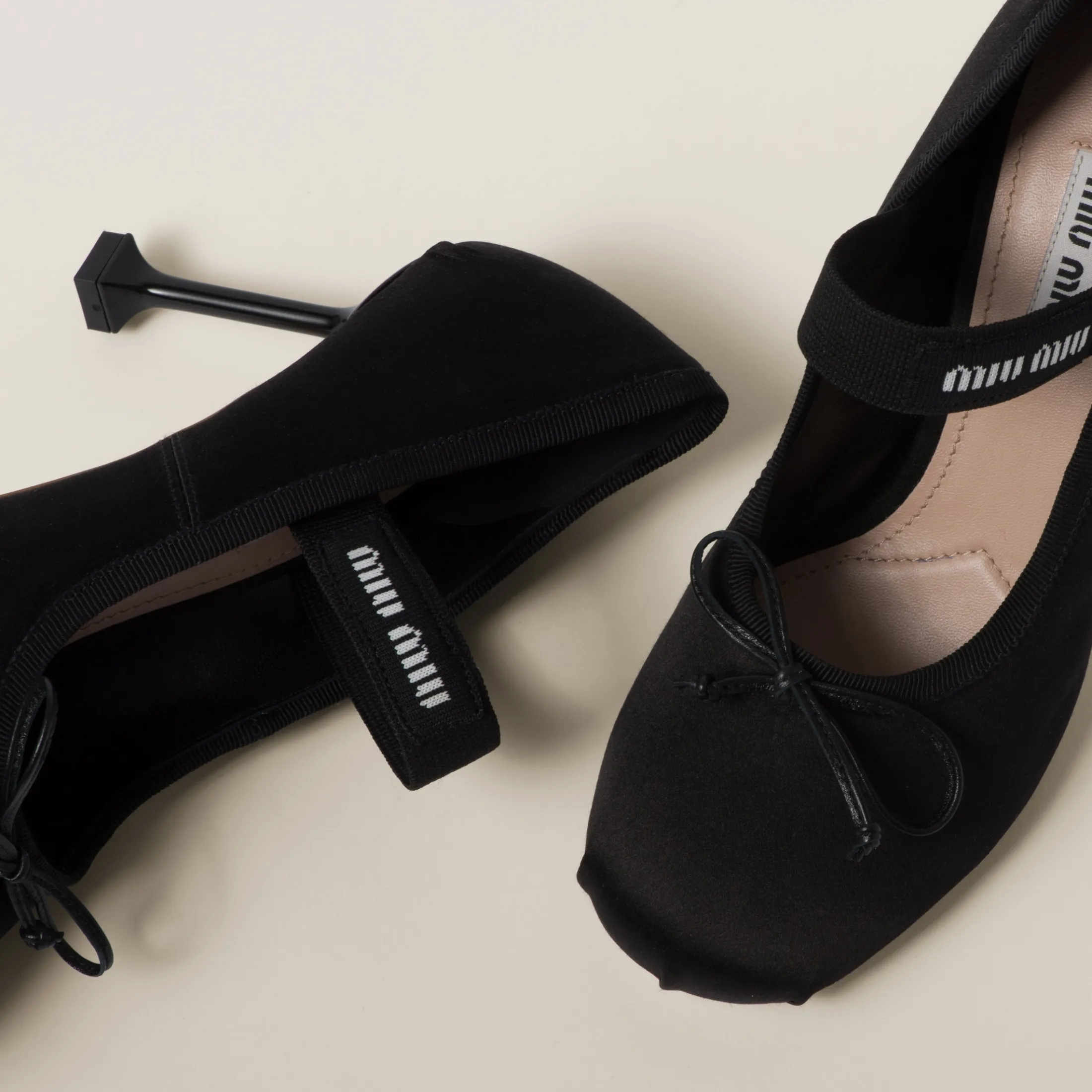 Black Satin Pumps | Miu Miu