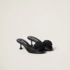 Black Satin Slides | Miu Miu
