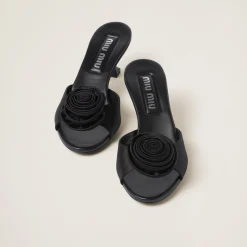 Black Satin Slides | Miu Miu