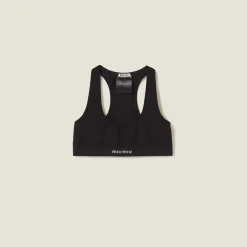 Black Seamless Racerback Top | Miu Miu