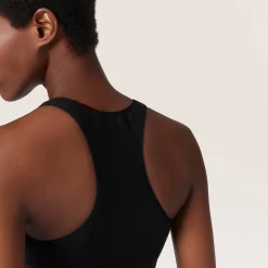 Black Seamless Racerback Top | Miu Miu