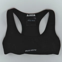 Black Seamless Racerback Top | Miu Miu