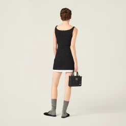 Black Sequined Bouclé Mini-dress | Miu Miu